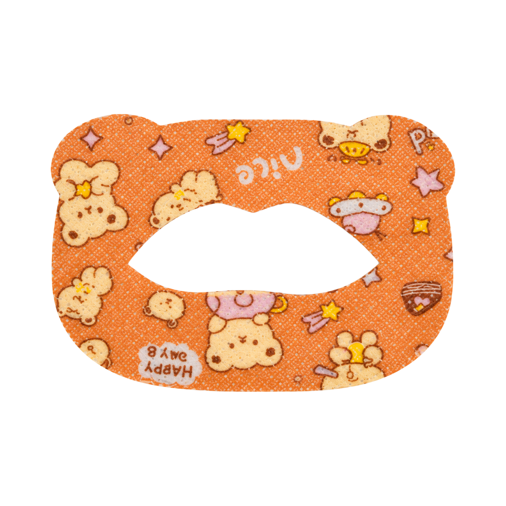 SouZou Orange Rounded Mask Mouth Tape — Cartoon Animals · Mouth-Shaped Opening