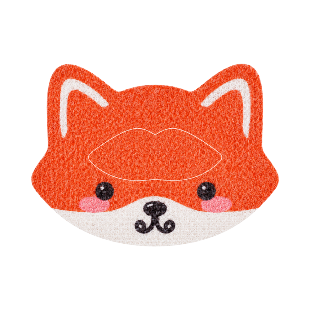 SouZou Orange Animal-Face Mouth Tape — Fox · No Opening · Cut-Line Design