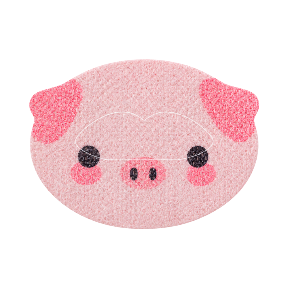 SouZou Pink Animal-Face Mouth Tape — Pig · No Opening · Cut-Line Design