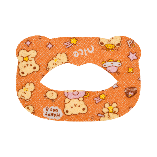 SouZou Orange Rounded Mask Mouth Tape — Cartoon Animals · Mouth-Shaped Opening