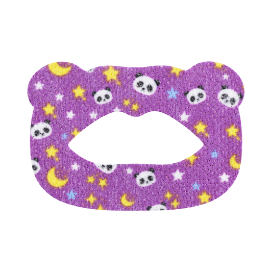 SouZou Purple Rounded Mask Mouth Tape — Panda, Moon & Stars · Mouth-Shaped Opening
