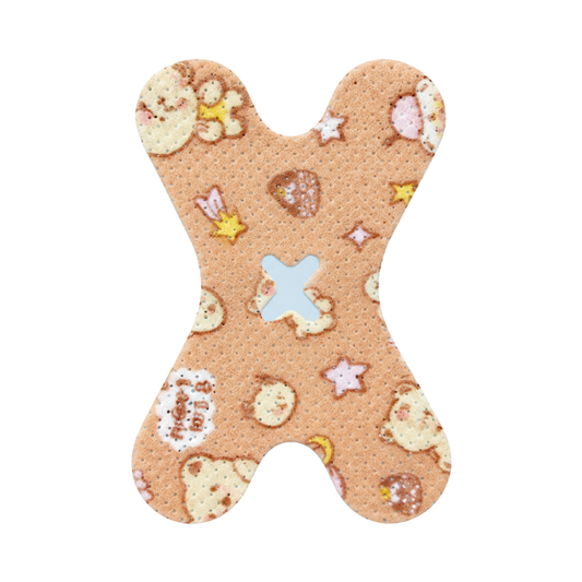 SouZou Beige Slim X-Shaped Mouth Tape — Cartoon Animals · No Opening