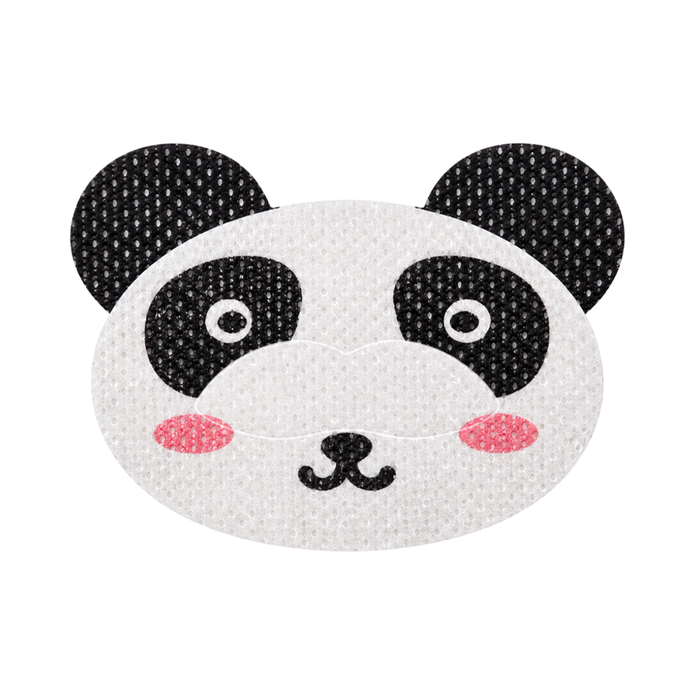 SouZou Black Animal-Face Mouth Tape — Panda · No Opening · Cut-Line Design