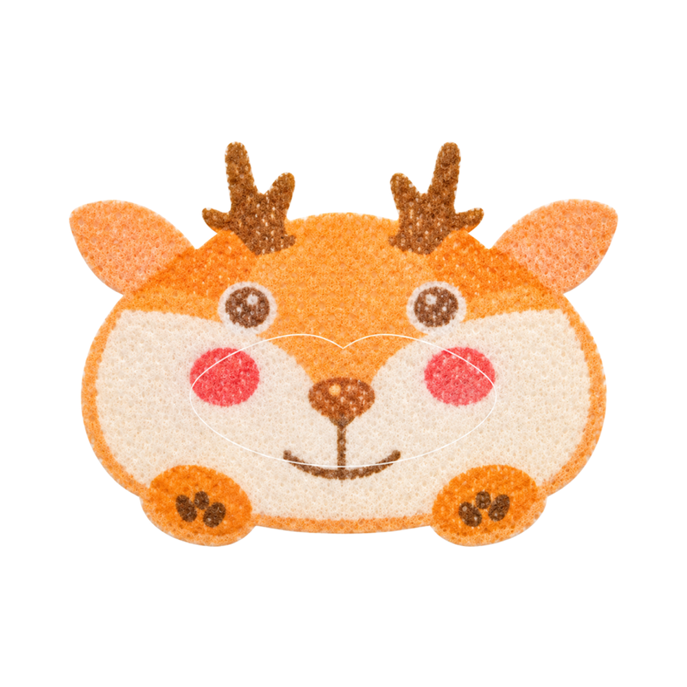 SouZou Brown Animal-Face Mouth Tape — Deer · No Opening · Cut-Line Design