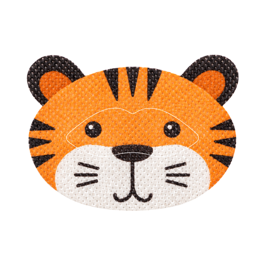 SouZou Orange Animal-Face Mouth Tape — Tiger · No Opening · Cut-Line Design
