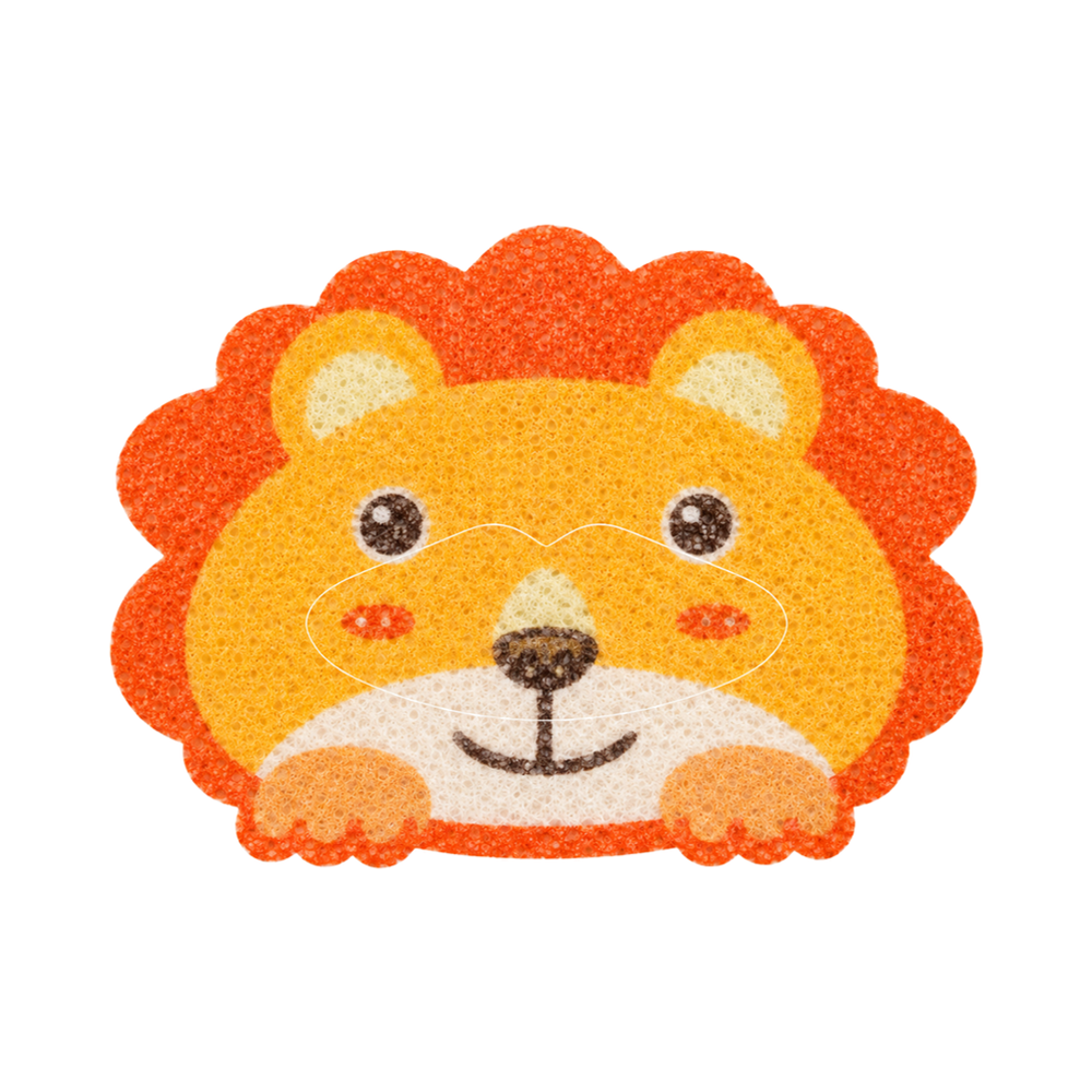 SouZou Orange Animal-Face Mouth Tape — Lion · No Opening · Cut-Line Design