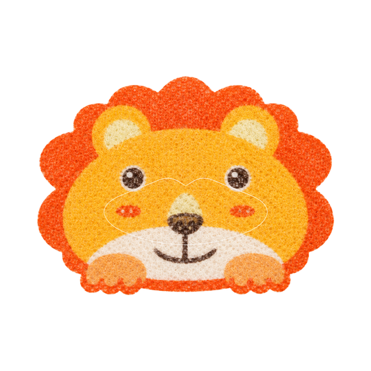 SouZou Orange Animal-Face Mouth Tape — Lion · No Opening · Cut-Line Design