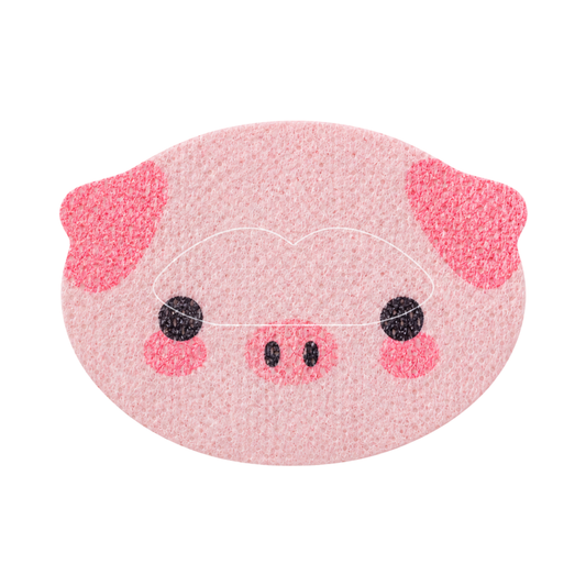 SouZou Pink Animal-Face Mouth Tape — Pig · No Opening · Cut-Line Design